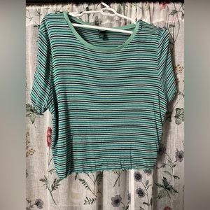 Cropped striped shirt